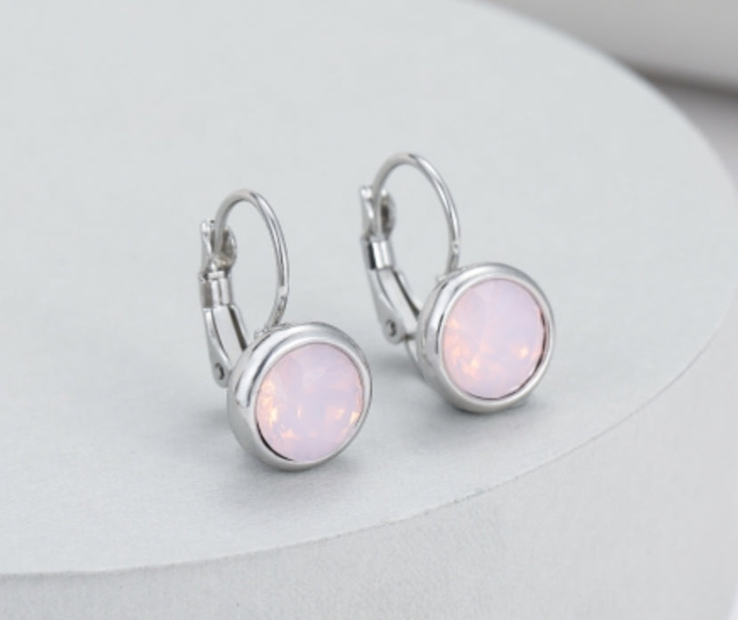 CRYSTAL DROP EARRINGS - CANDY PINK