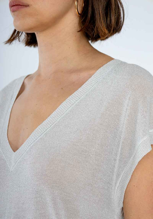 LUREX TEE - 8-12 - WHITE