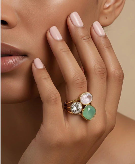ADJUSTABLE CRYSTAL RING