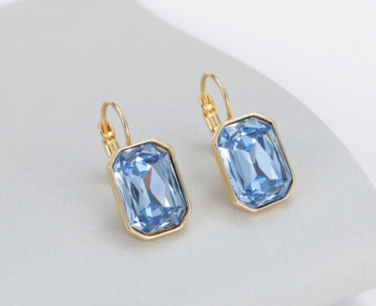 CRYSTAL DROP EARRINGS - BLUE