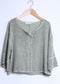 COTTON/LINEN BLEND BUTTON DETAIL TOP - 8-14 - KHAKI
