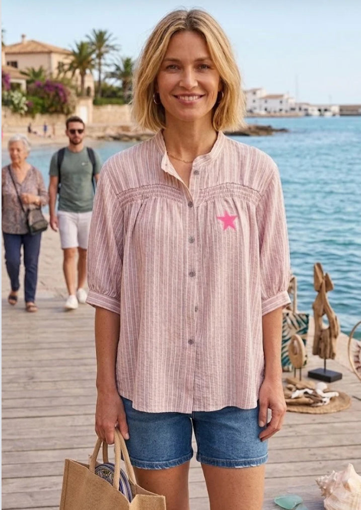COTTON ICONIC STAR SHIRT - 10-16 - PINK