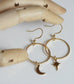 KAIKO - MOON & STAR BRASS EARRINGS