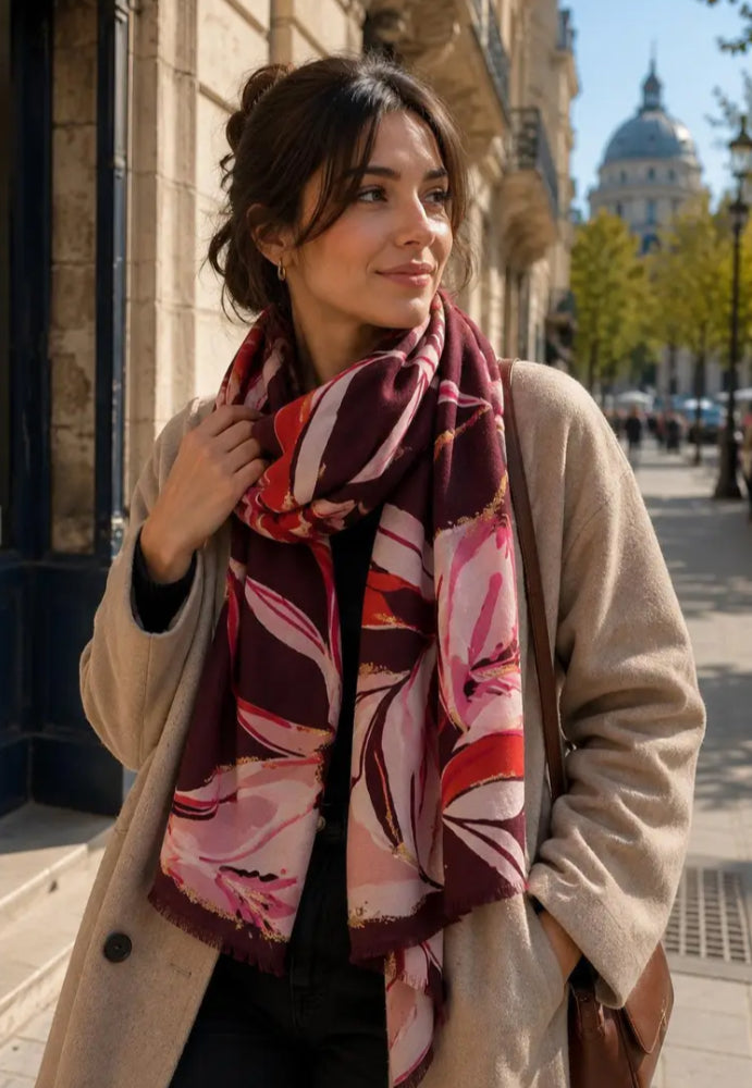 FLORAL FOIL SCARF