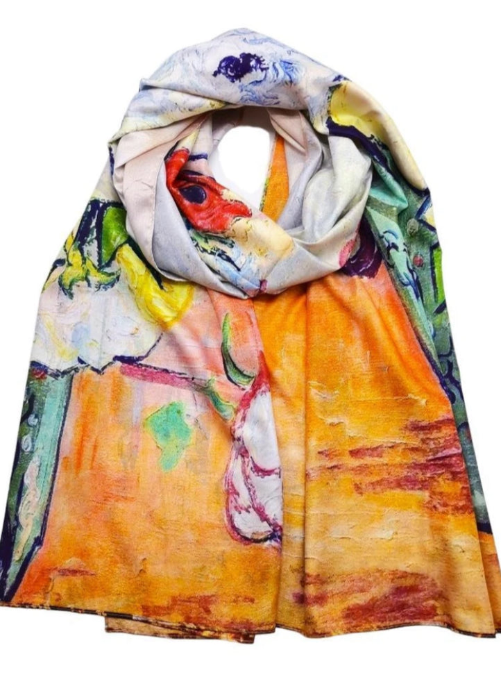 DOUBLE SIDED SILK FEEL SCARF