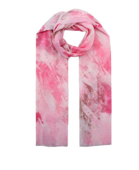 ABSTRACT PRINT SCARF - FUSCHIA