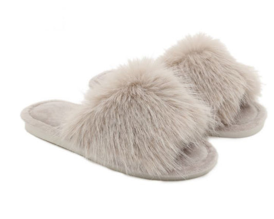 FAUX FUR SLIPPER - BEIGE