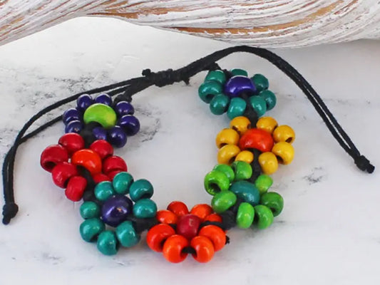FLOWER BEAD ADJUSTABLE BRACELET