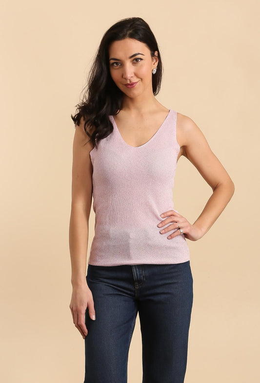 LUREX VEST TOP - 8-12 - PINK