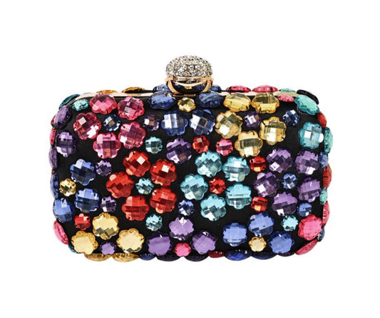 MULTI FLORAL JEWELLED OCCASION BAG