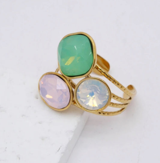 ADJUSTABLE CRYSTAL RING