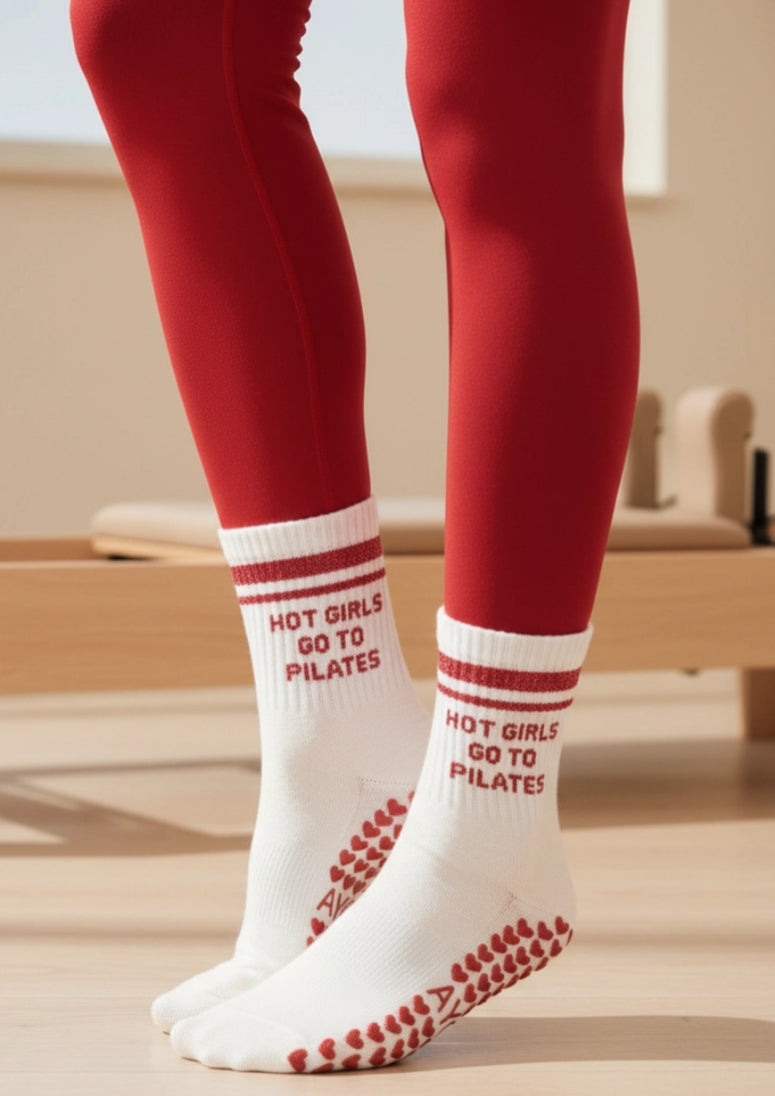 HOT GIRLS GO TO PILATES GRIP SOCKS