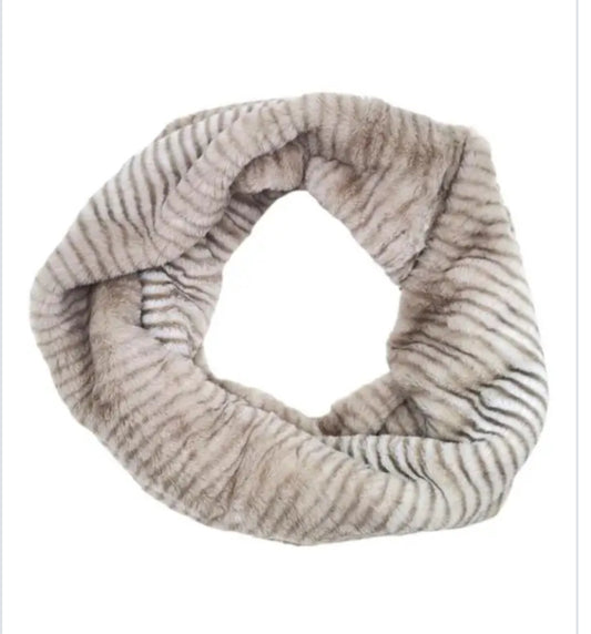 FAUX FUR SNOOD - BEIGE