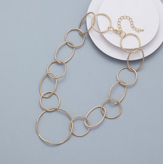 CIRCLE LINK GOLD NECKLACE