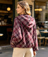 CHECK HOODED JACKET - 10-16 - BURGUNDY