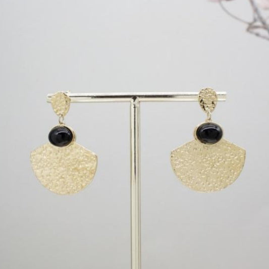 FAN STATEMENT EARRINGS - BLACK