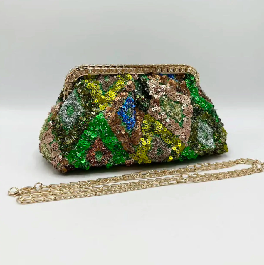 SEQUIN EMBELLISHED CLUTCH