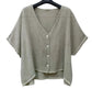 COTTON LINEN BUTTON CARDI - 10-16