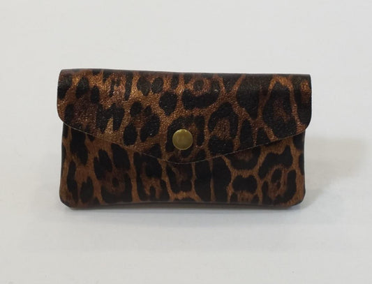 METALLIC ANIMAL PRINT WALLET - LEATHER