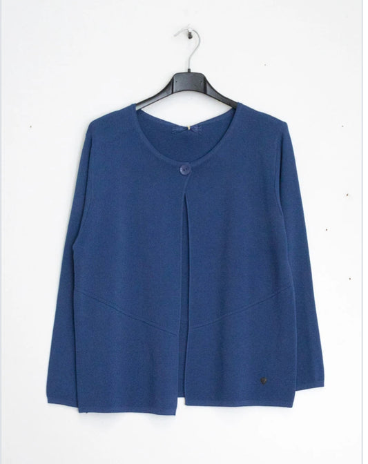 *SALE* ONE BUTTON CARDI - 8-14/16 - FRENCH NAVY
