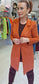 SUEDETTE OPEN JKT - 8-12/14- RUST
