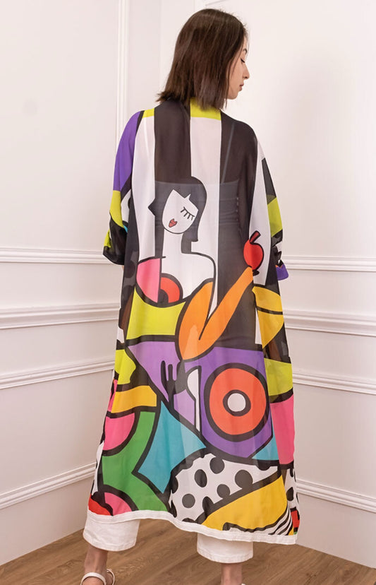 ABSTRACT KIMONO - FREE SIZE
