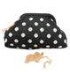 POLKA CLUTCH BAG - BLACK