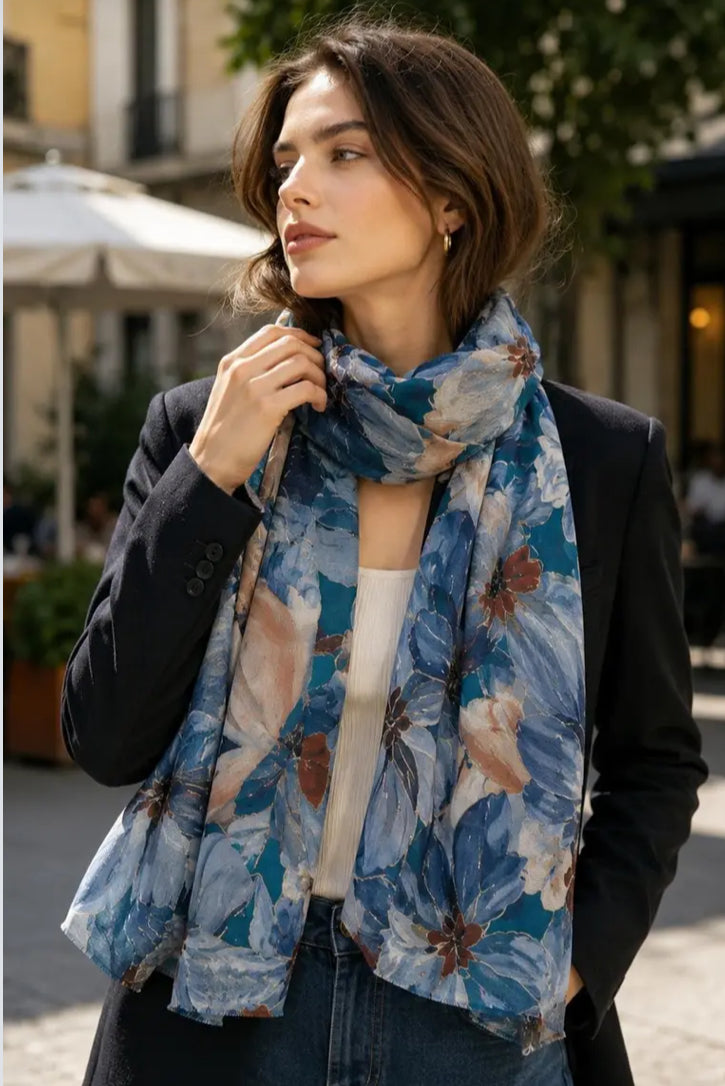 FLORAL FOIL SCARF