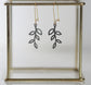 KAIKO - BLACK LEAF EARRINGS- 16K GOLD PLATED BRASS
