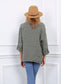 COWL COLLAR LINEN TOP - 10-16 - KHAKI