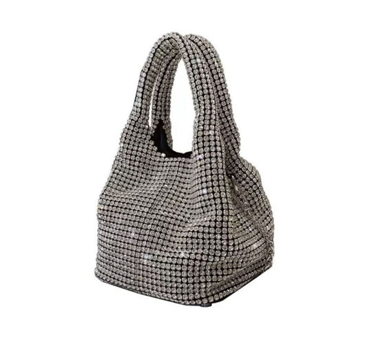 SILVER CRYSTAL OCCASION BAG