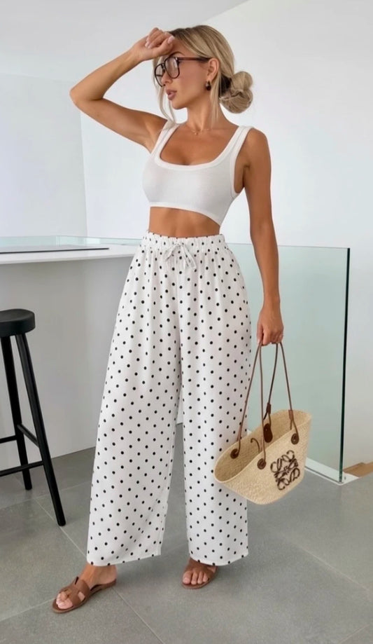 POLKA PALAZZO - 10-16 - WHITE