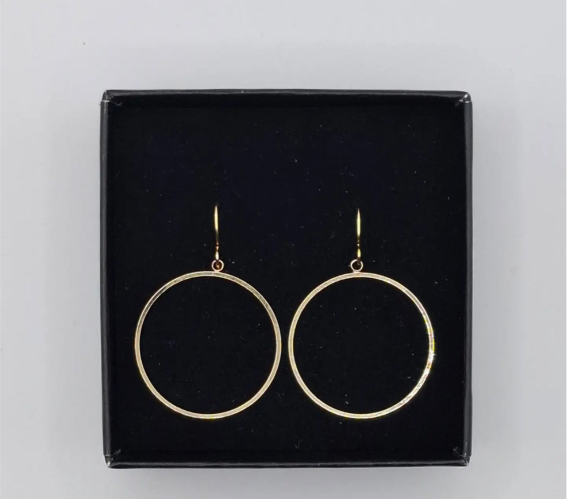 AURALINA BRASS CIRCLE EARRINGS