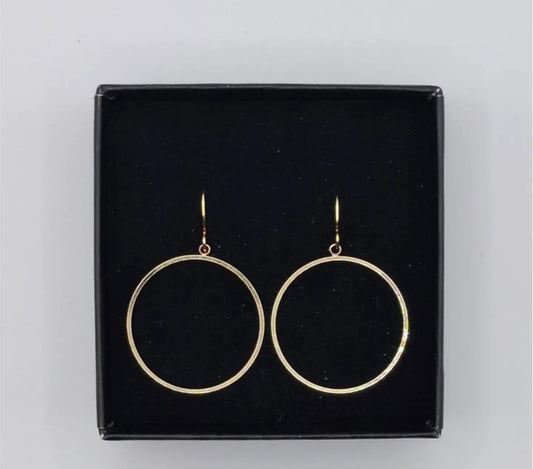 AURALINA BRASS CIRCLE EARRINGS