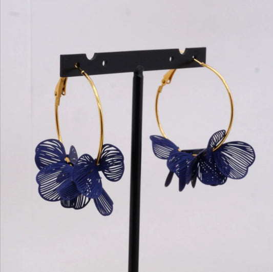 STATEMENT PETAL HOOPS - NAVY