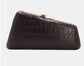 CROC EFFECT OCCASION BAG - CHOCOLATE