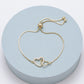 CRYSTAL HEART TOGGLE BRACELET - GOLD