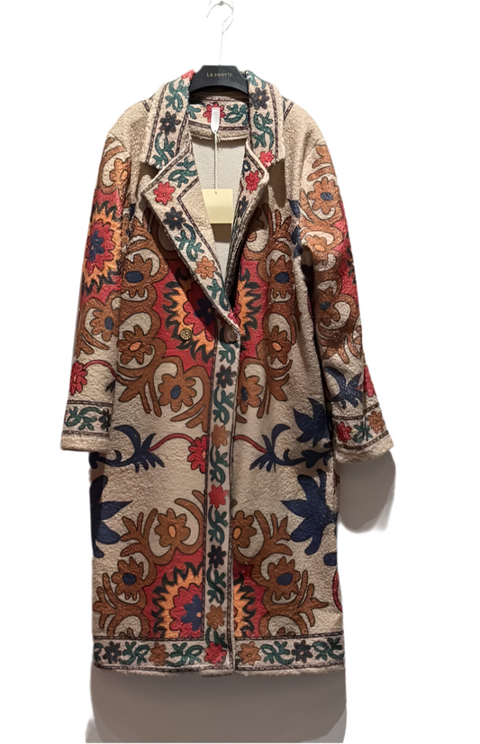 LONGLINE PRINTED COAT - 10-14/16