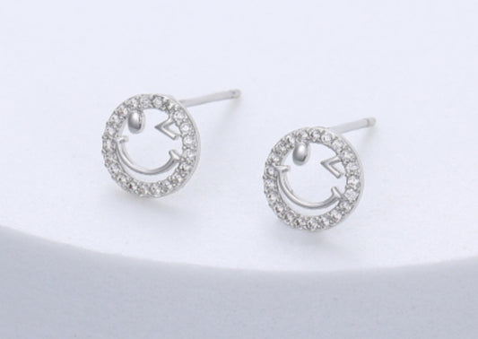 CRYSTAL SMILEY EARRINGS