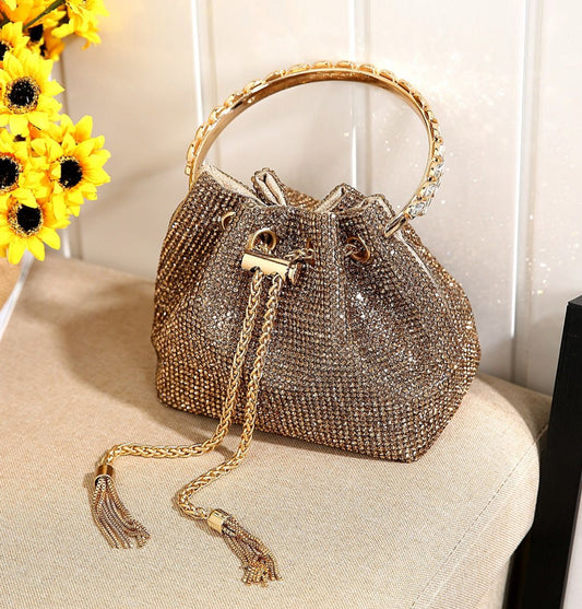 GOLD CRYSTAL OCCASION BAG