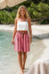 LINEN/COTTON STRIPE BERMUDAS - 8-14 - PINK
