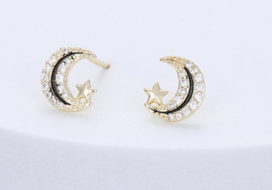 CRYSTAL MOON EARRINGS