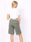 LINEN BERMUDA SHORTS - 10-14- KHAKI