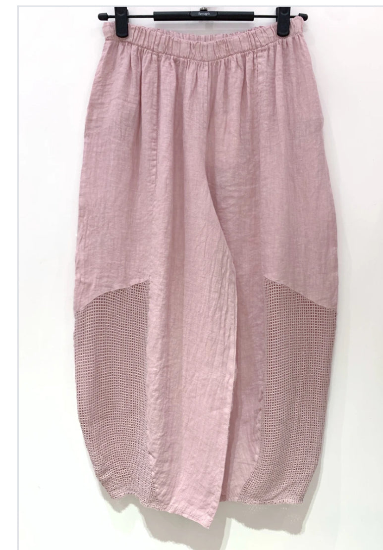 MESH LINEN PANTS - 10-16