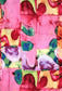 SILK BLEND ABSTRACT PRINT SCARF- FUSCHIA
