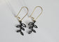 KAIKO - BLACK LEAF EARRINGS- 16K GOLD PLATED BRASS