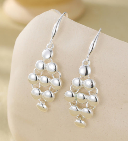 BALL DROP EARRINGS - SILVER