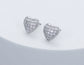 CRYSTAL HEART STUD EARRINGS - SILVER