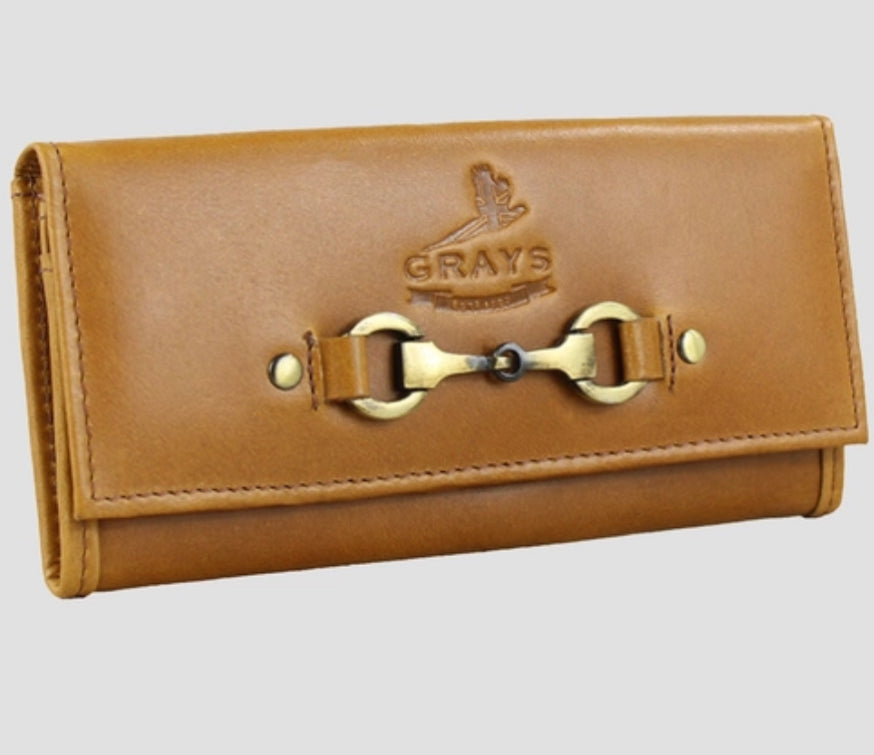 LEATHER SNAFFLE WALLET - TAN