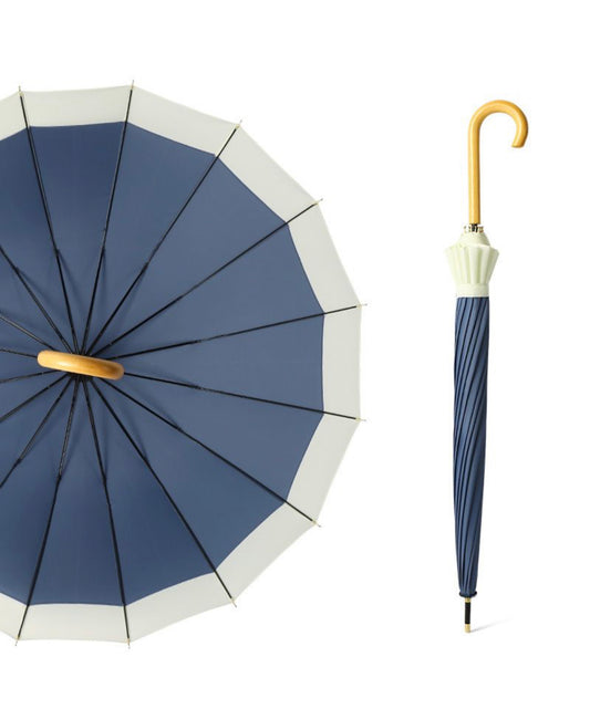 NAVY WOODEN HANDLE UMBRELLA ( CLICK & COLLECT ONLY )